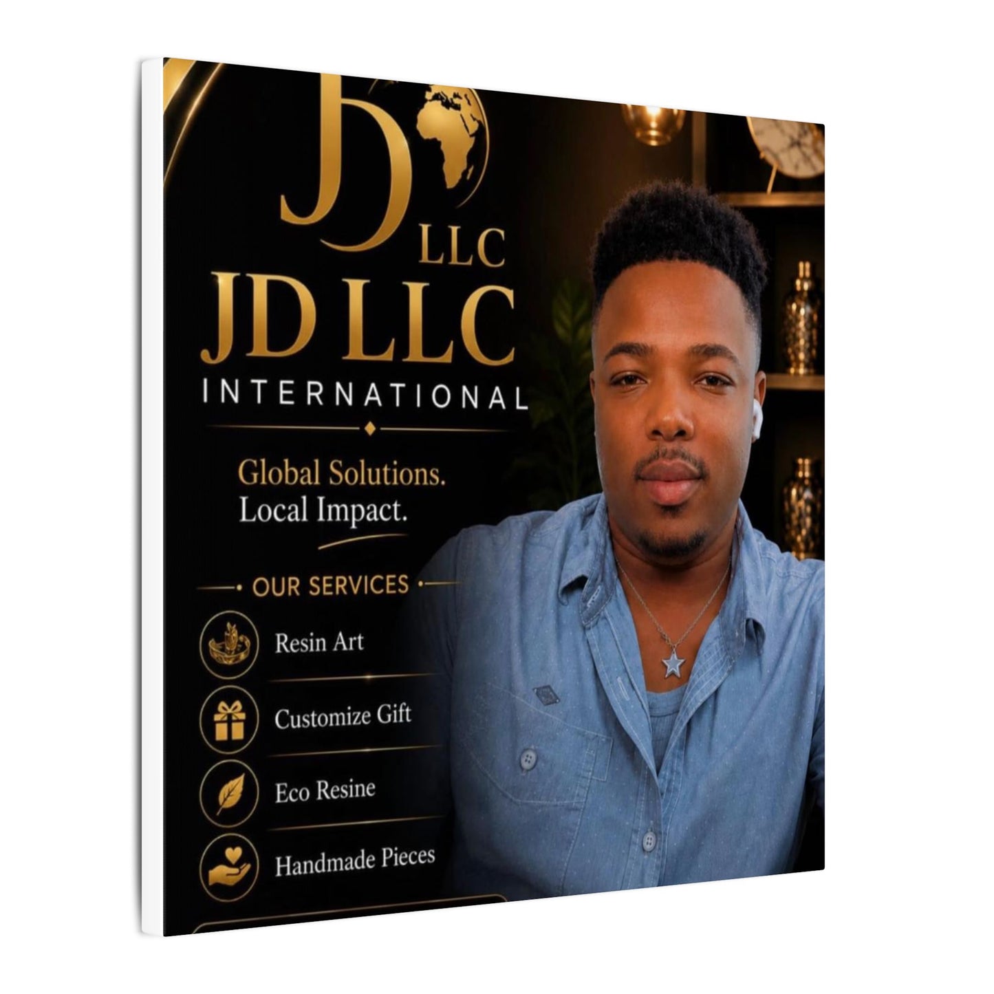 Matte Stretched Canvas - JD LLC International Business Portrait (Customizable)