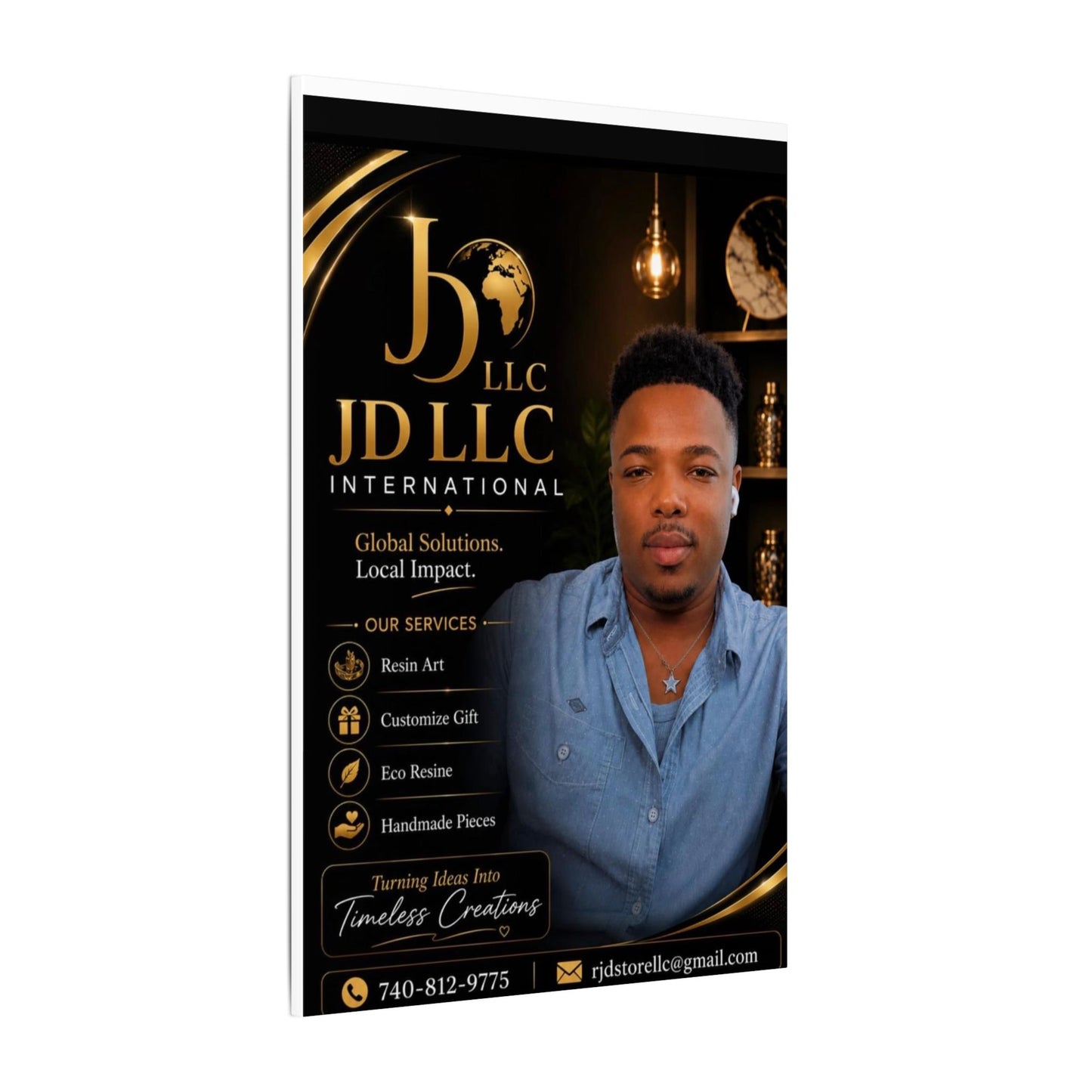 Matte Stretched Canvas - JD LLC International Business Portrait (Customizable)