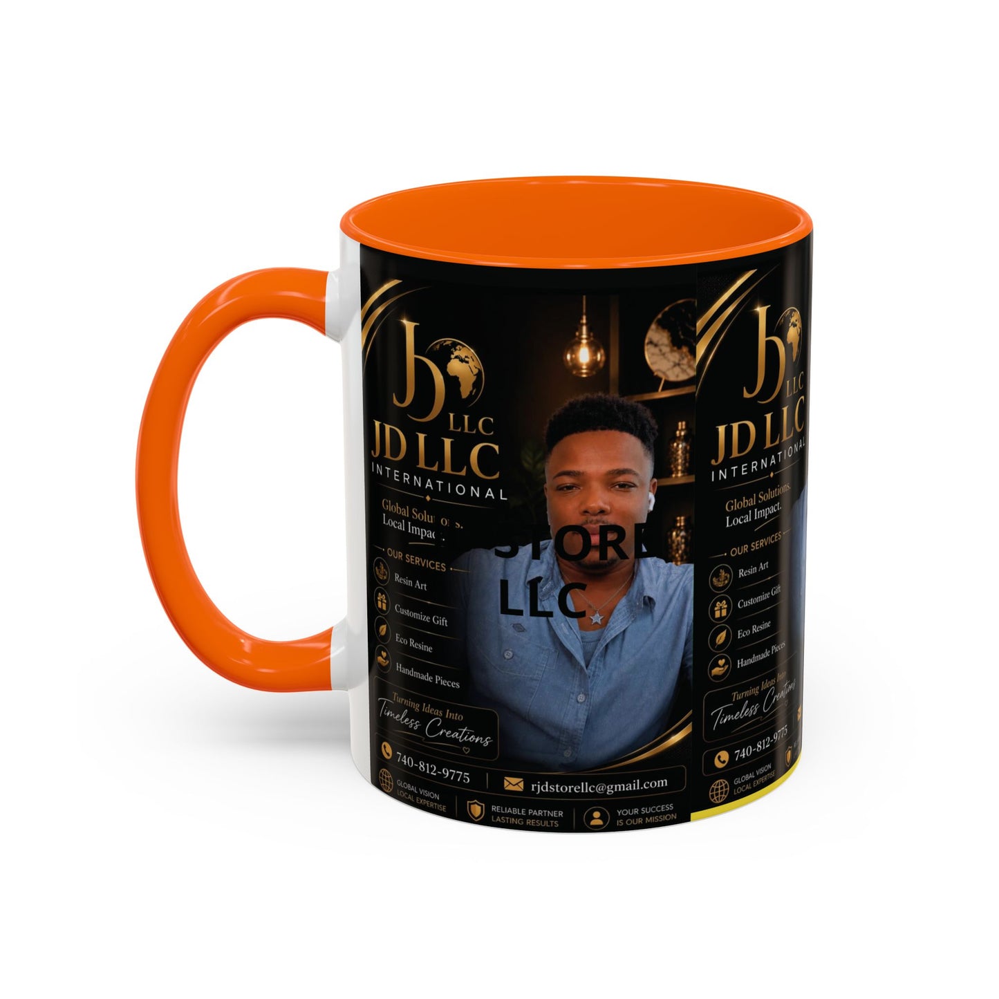 Photo Logo Accent Coffee Mug — Custom Branded Promotional Mug