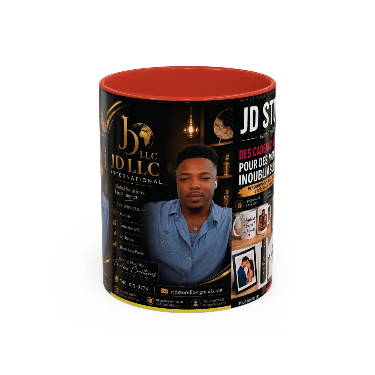 Photo Logo Accent Coffee Mug — Custom Branded Promotional Mug