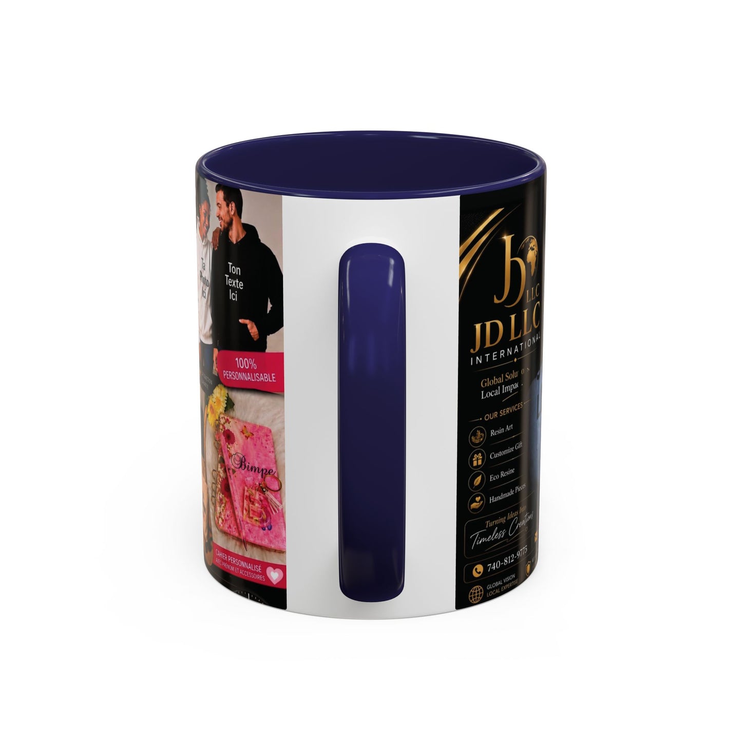 Photo Logo Accent Coffee Mug — Custom Branded Promotional Mug