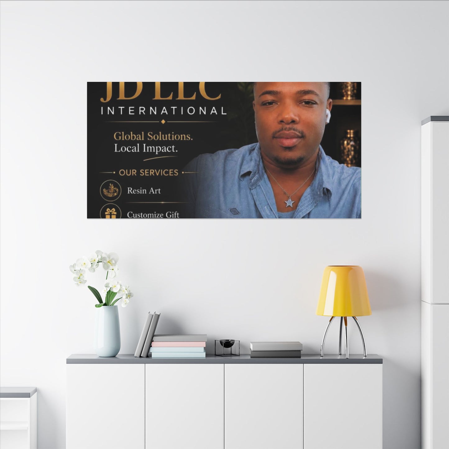 Matte Stretched Canvas - JD LLC International Business Portrait (Customizable)
