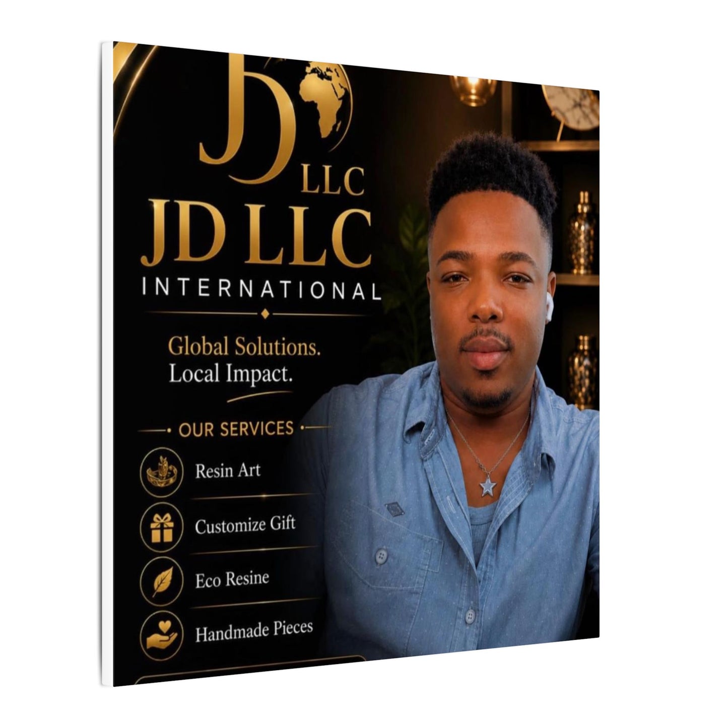 Matte Stretched Canvas - JD LLC International Business Portrait (Customizable)