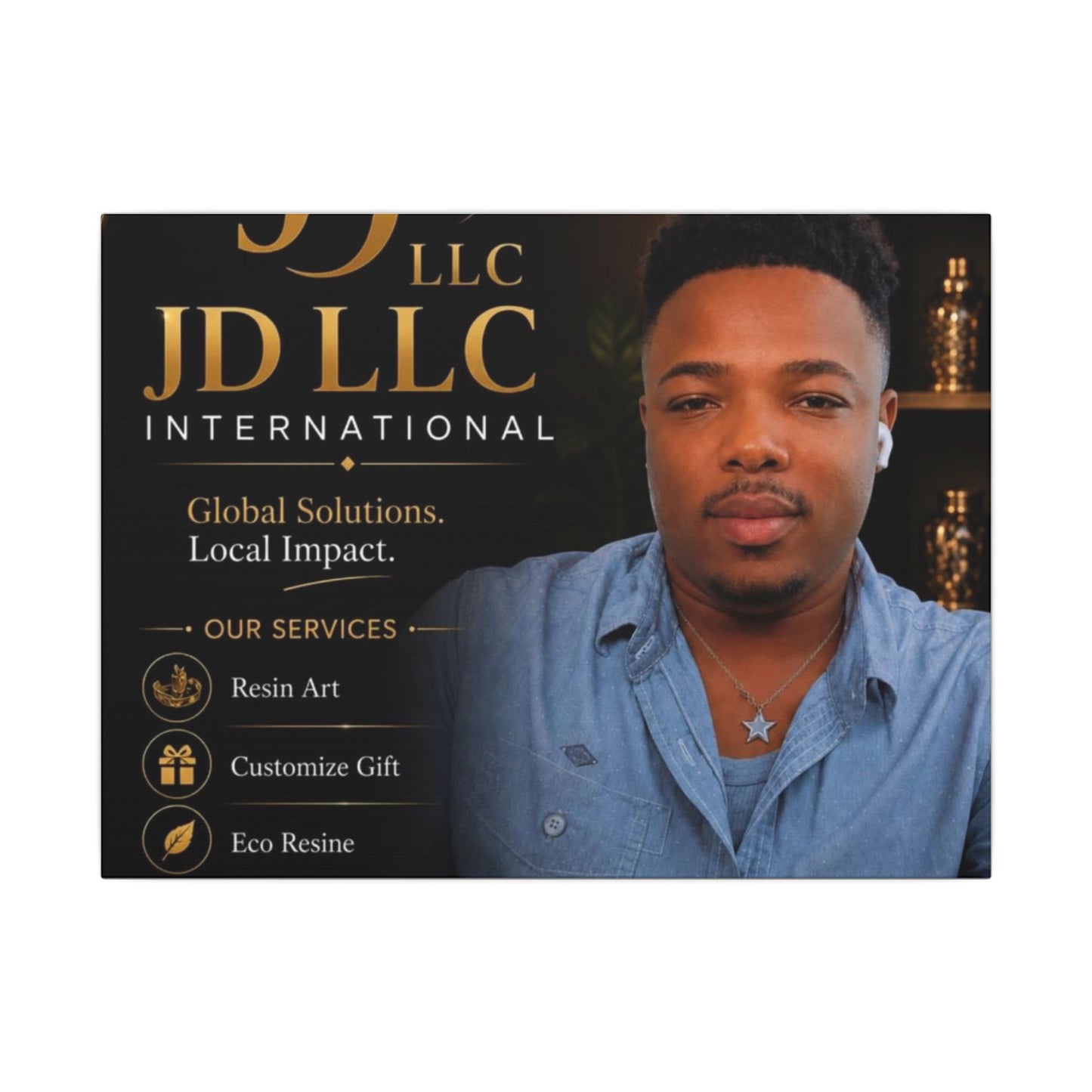 Matte Stretched Canvas - JD LLC International Business Portrait (Customizable)