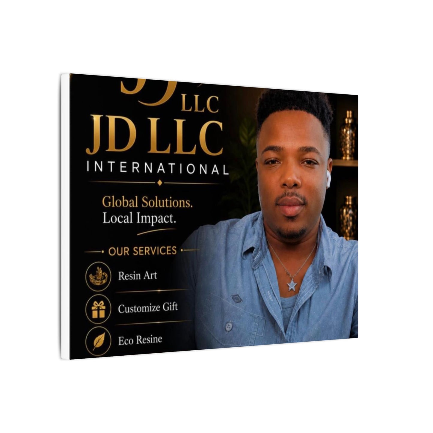 Matte Stretched Canvas - JD LLC International Business Portrait (Customizable)