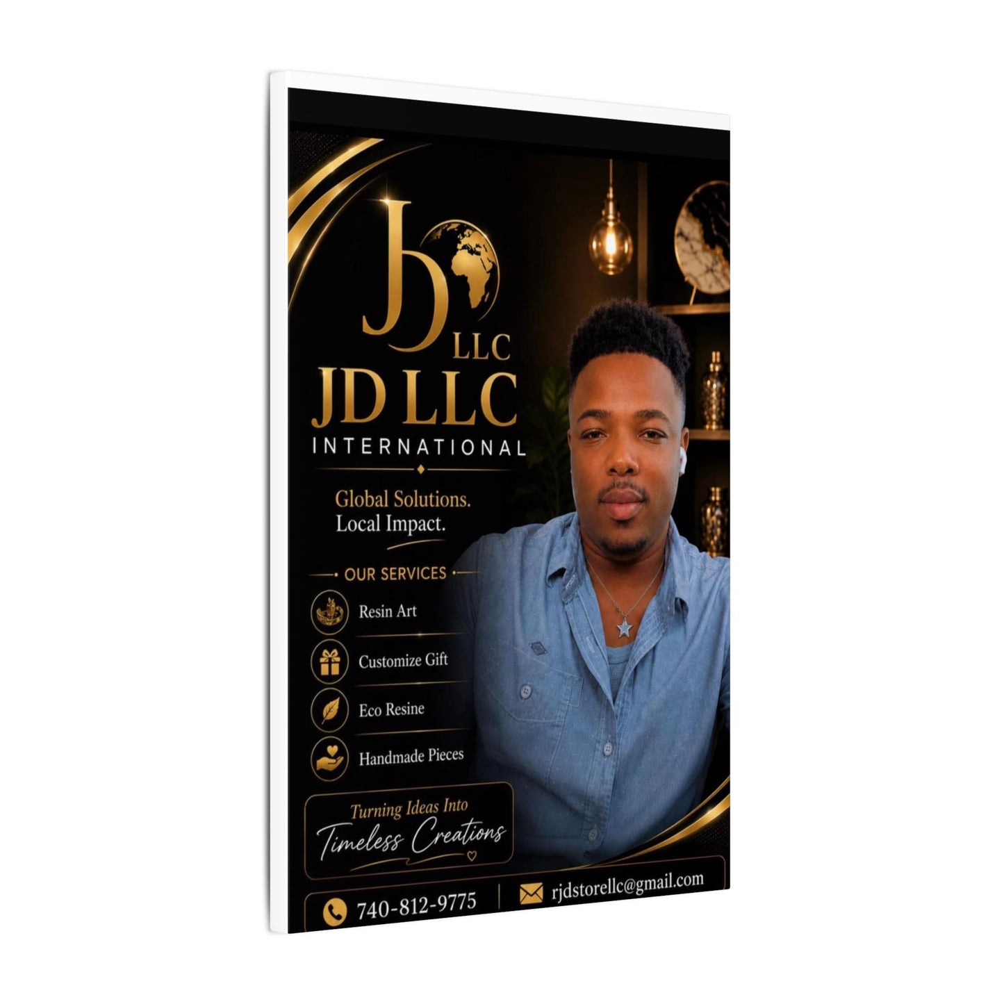 Matte Stretched Canvas - JD LLC International Business Portrait (Customizable)