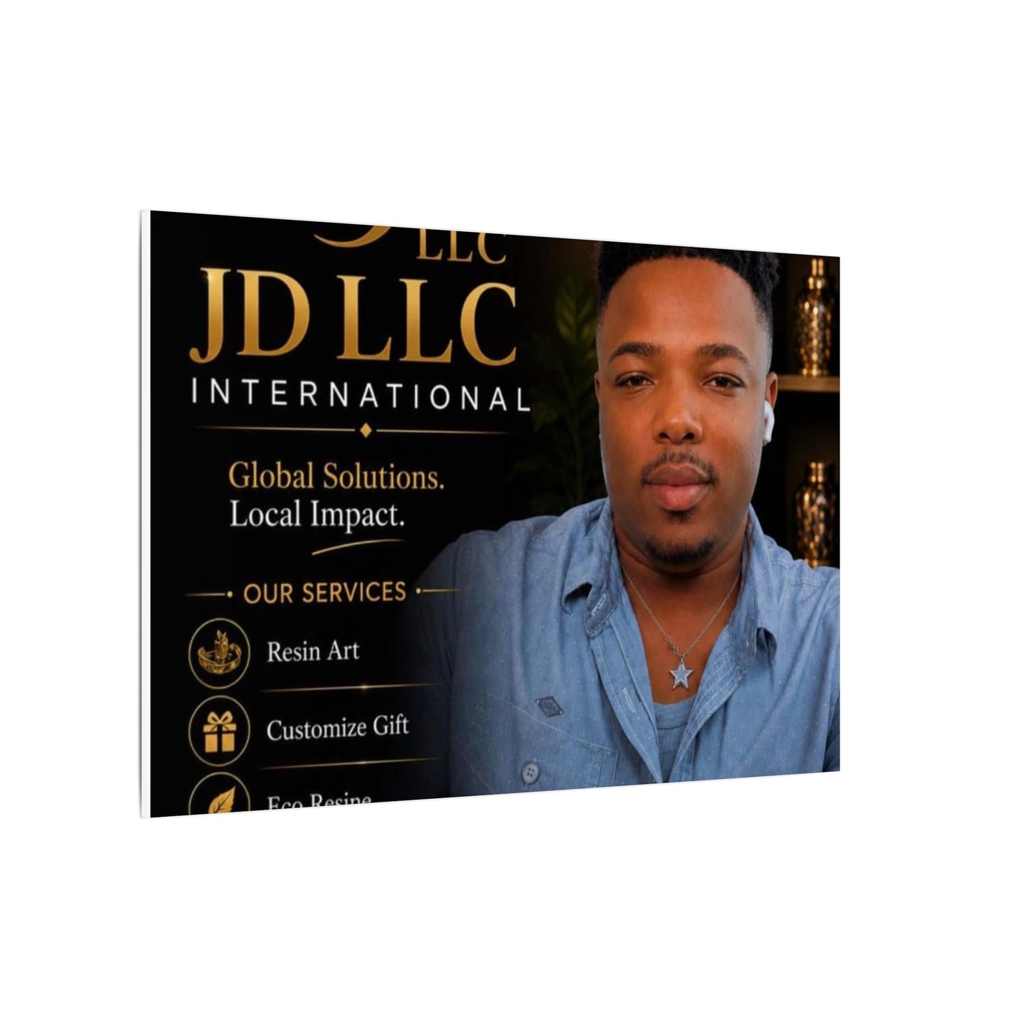 Matte Stretched Canvas - JD LLC International Business Portrait (Customizable)