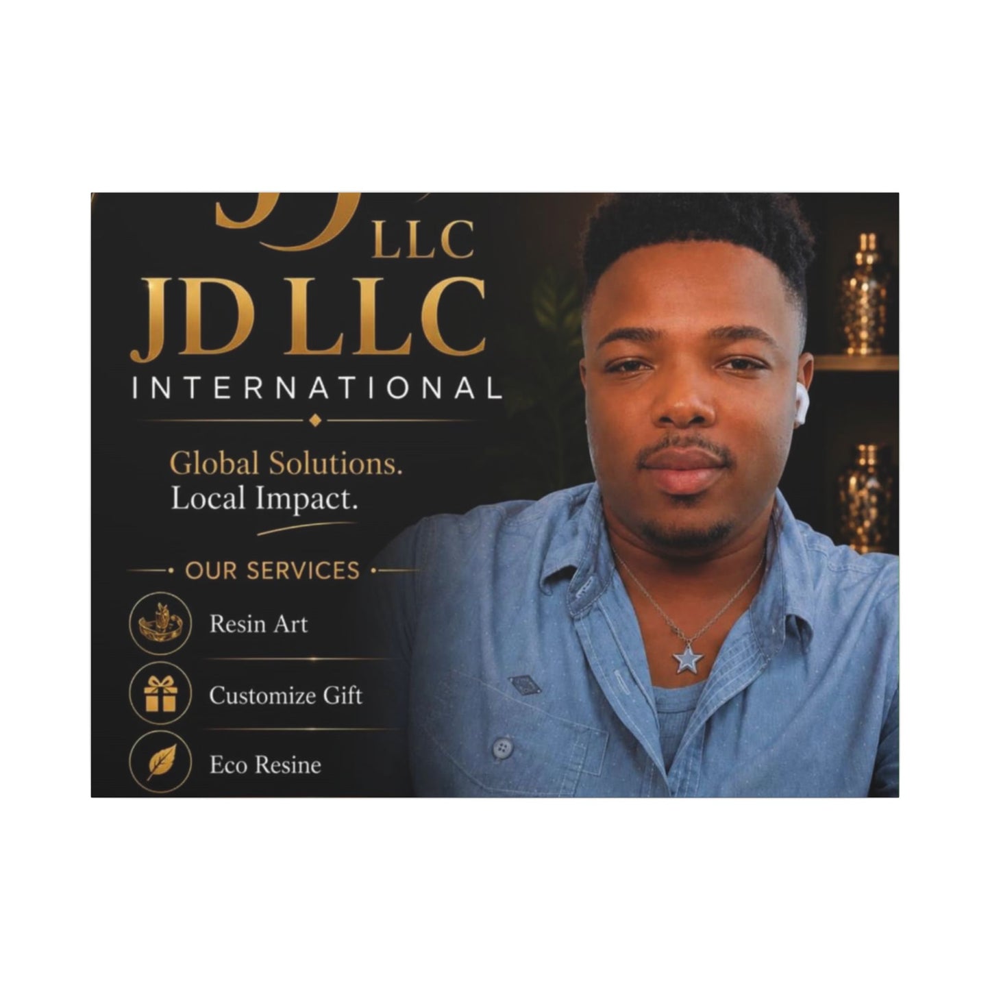 Matte Stretched Canvas - JD LLC International Business Portrait (Customizable)