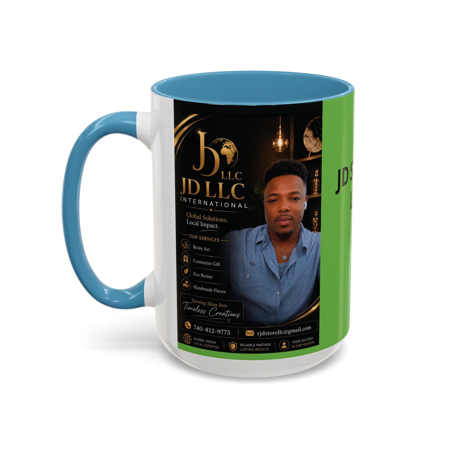 Photo Logo Accent Coffee Mug — Custom Branded Promotional Mug