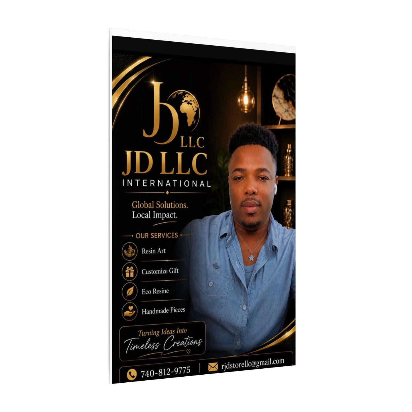 Matte Stretched Canvas - JD LLC International Business Portrait (Customizable)