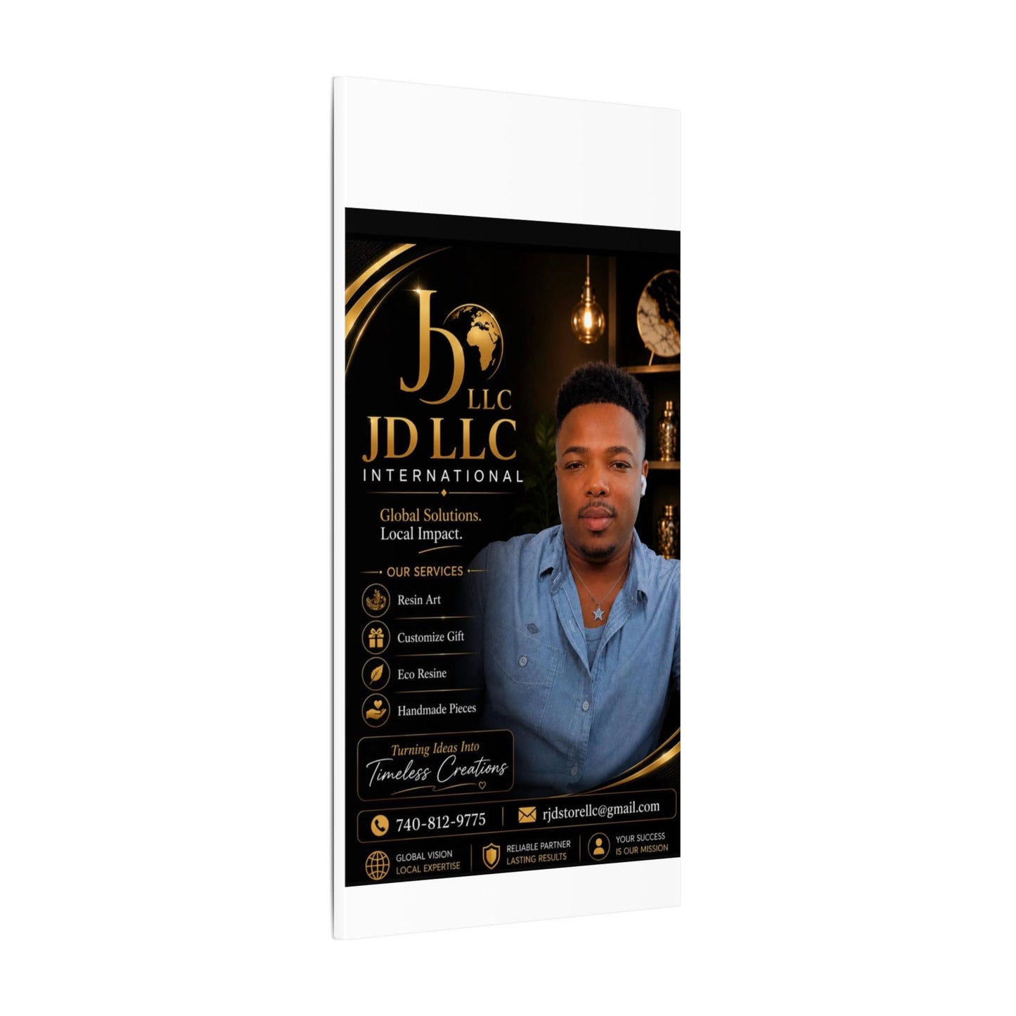 Matte Stretched Canvas - JD LLC International Business Portrait (Customizable)