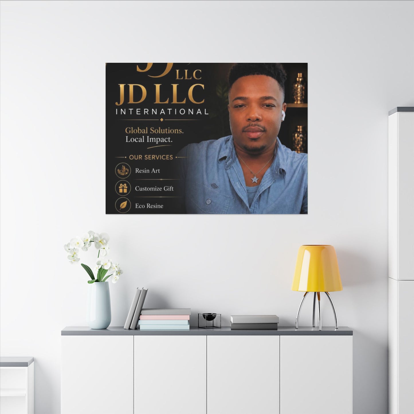 Matte Stretched Canvas - JD LLC International Business Portrait (Customizable)