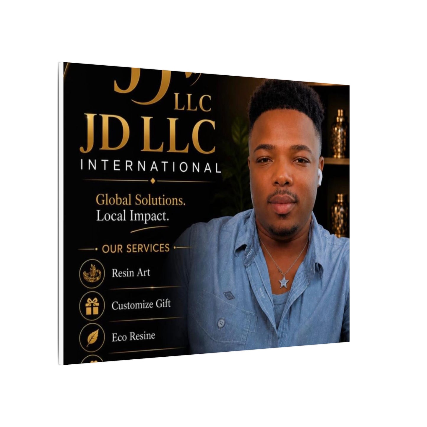 Matte Stretched Canvas - JD LLC International Business Portrait (Customizable)