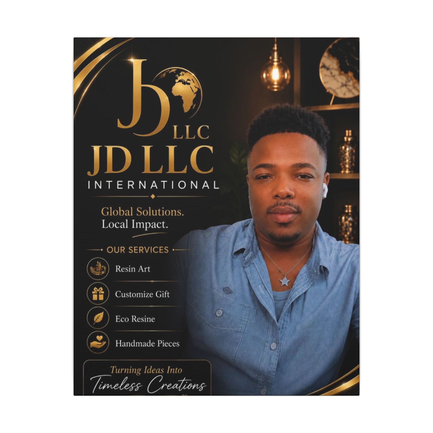 Matte Stretched Canvas - JD LLC International Business Portrait (Customizable)