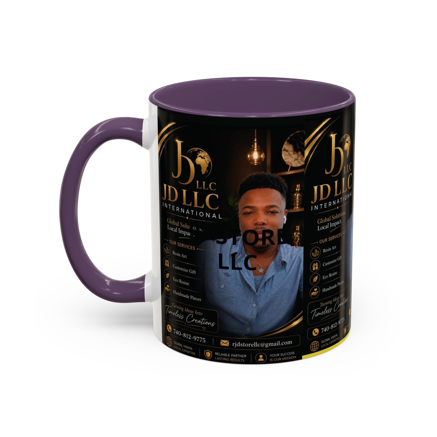 Photo Logo Accent Coffee Mug — Custom Branded Promotional Mug