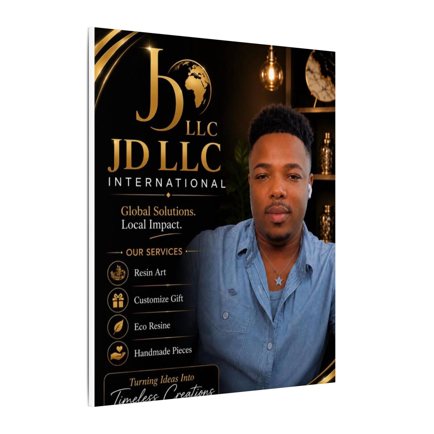 Matte Stretched Canvas - JD LLC International Business Portrait (Customizable)