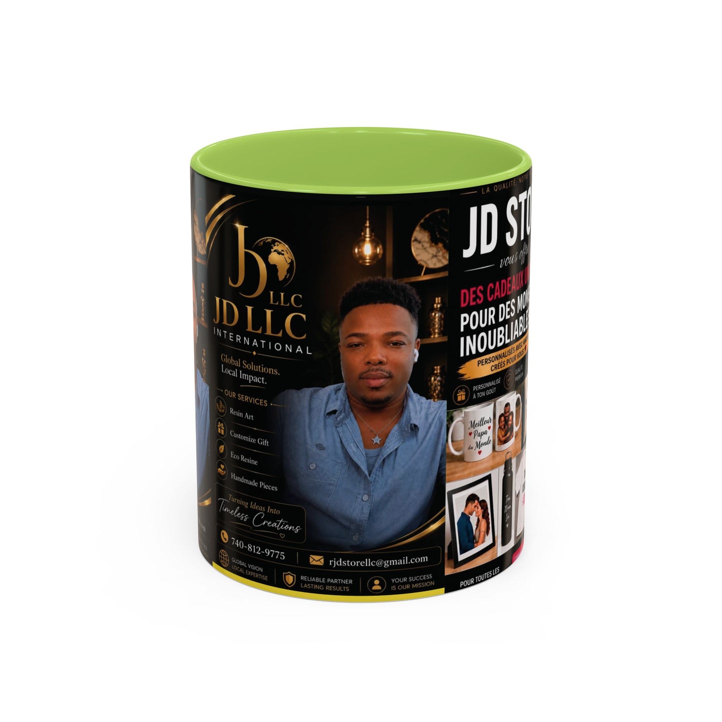 Photo Logo Accent Coffee Mug — Custom Branded Promotional Mug