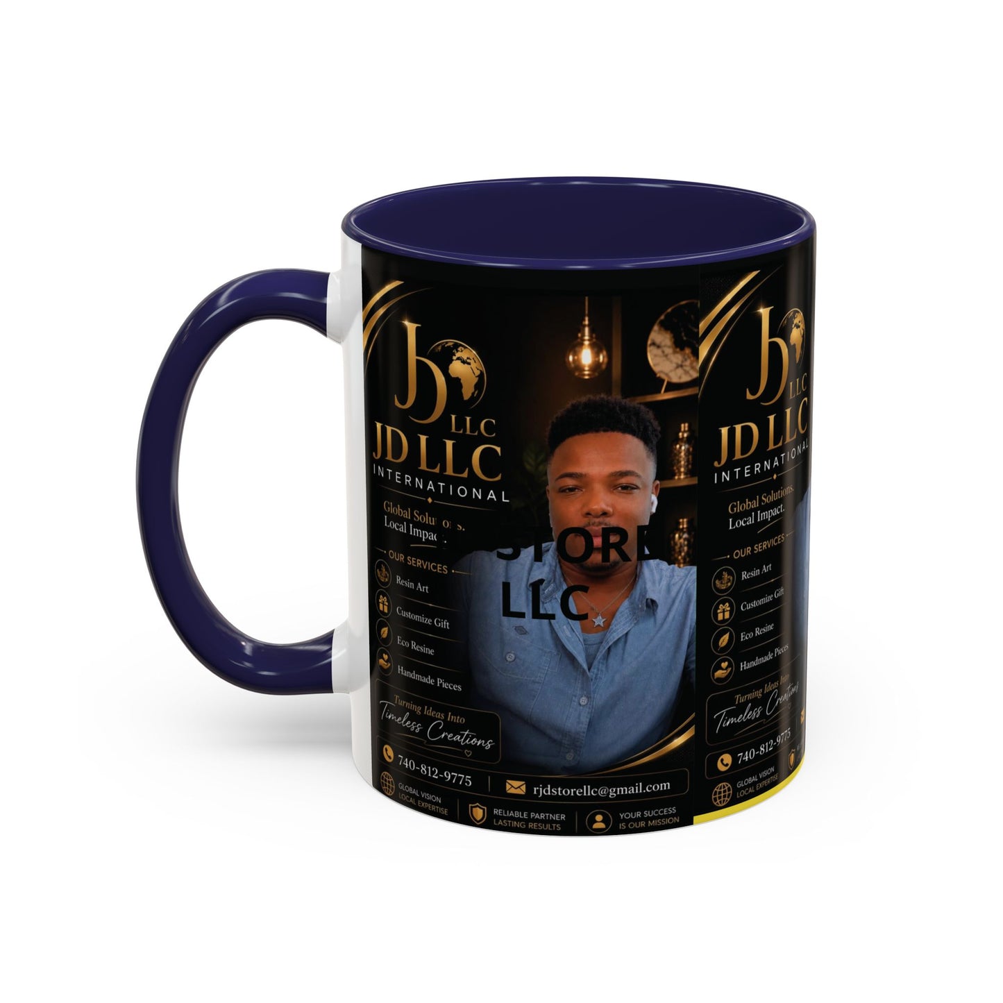 Photo Logo Accent Coffee Mug — Custom Branded Promotional Mug