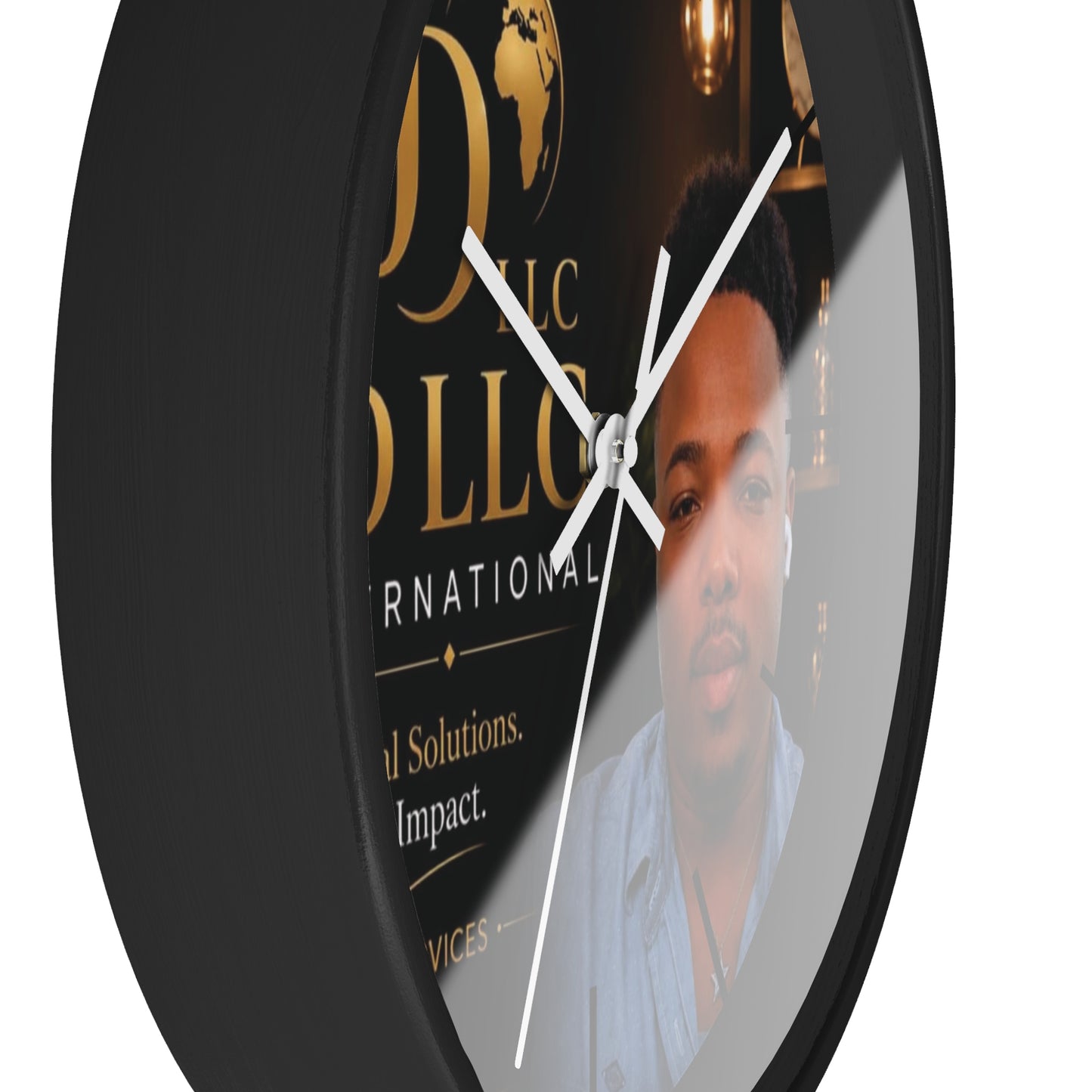 JD LLC International Branded Wall Clock — Personalized Business Logo Clock
