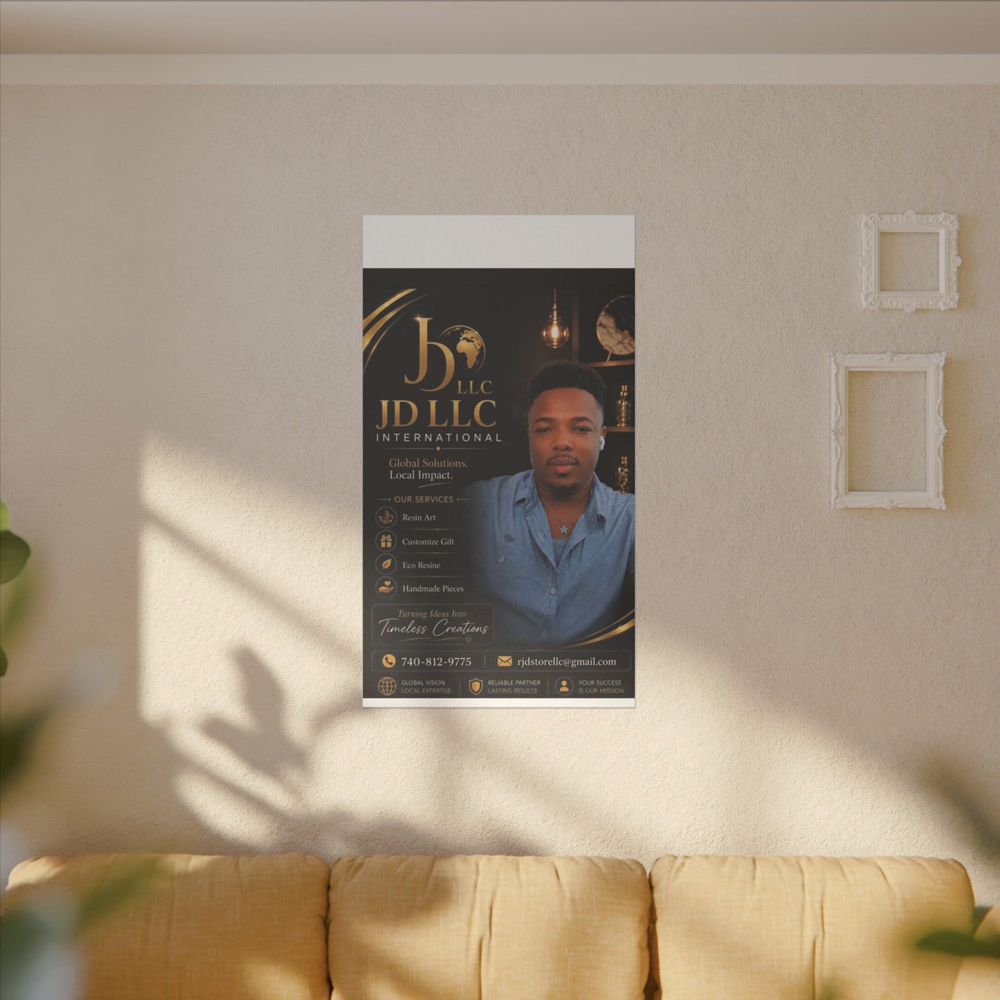 Matte Stretched Canvas - JD LLC International Business Portrait (Customizable)