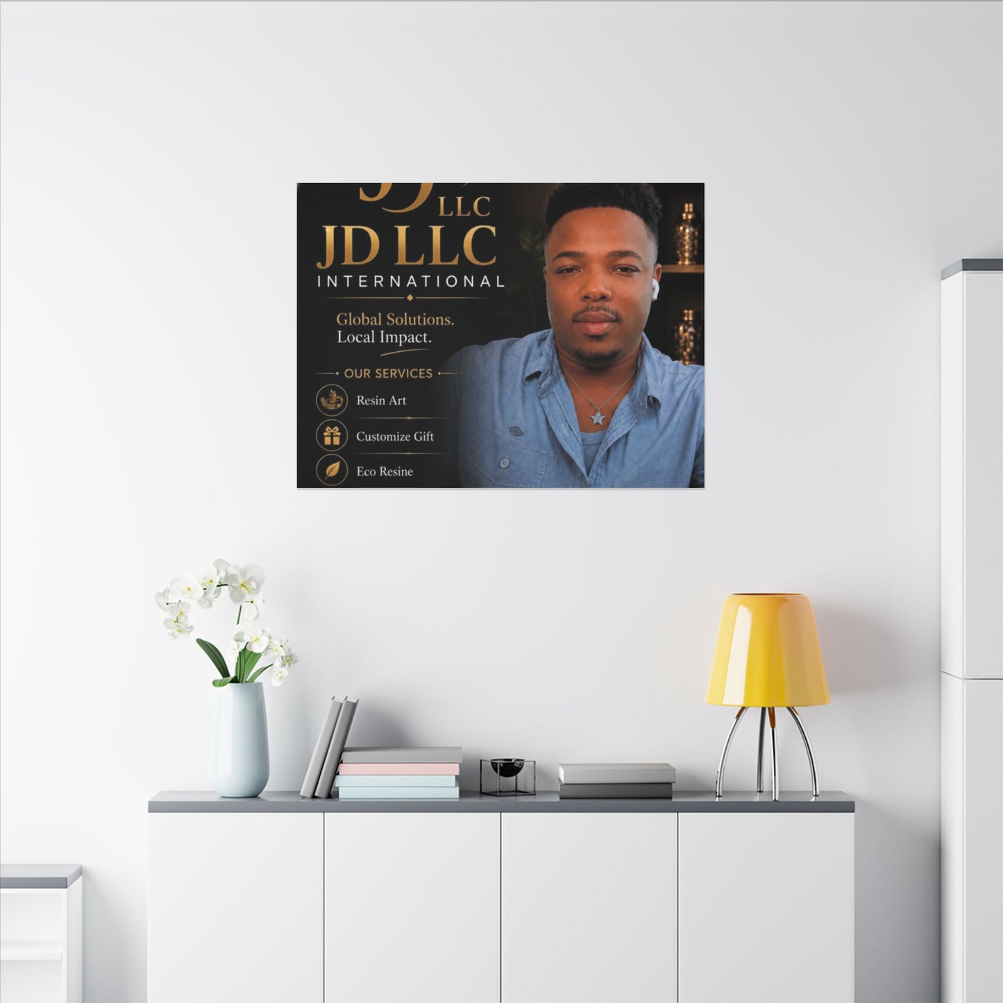 Matte Stretched Canvas - JD LLC International Business Portrait (Customizable)