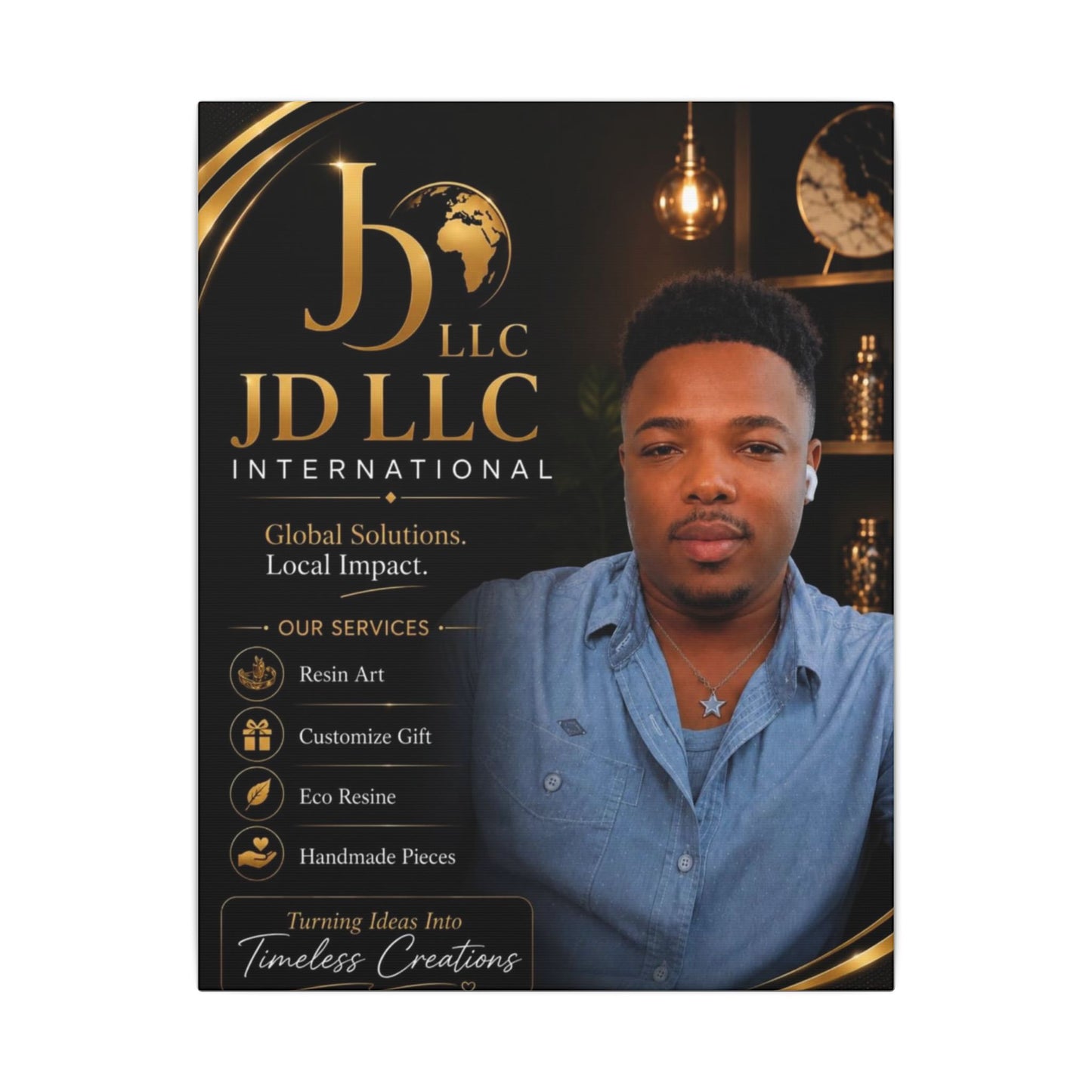 Matte Stretched Canvas - JD LLC International Business Portrait (Customizable)