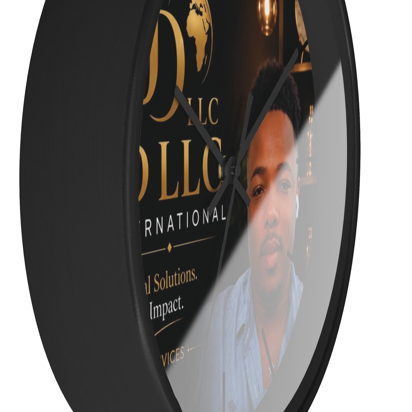 JD LLC International Branded Wall Clock — Personalized Business Logo Clock