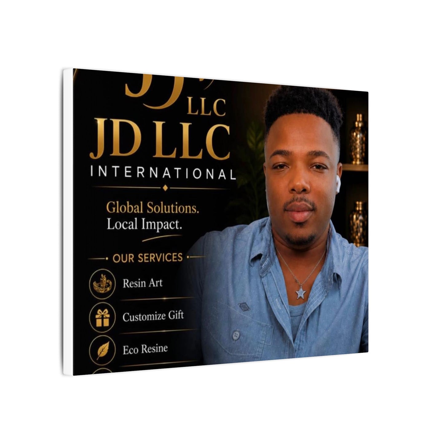 Matte Stretched Canvas - JD LLC International Business Portrait (Customizable)
