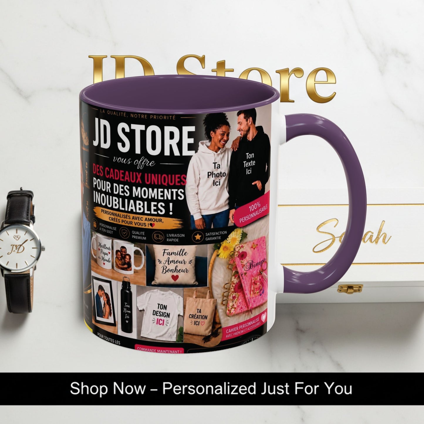 Photo Logo Accent Coffee Mug — Custom Branded Promotional Mug