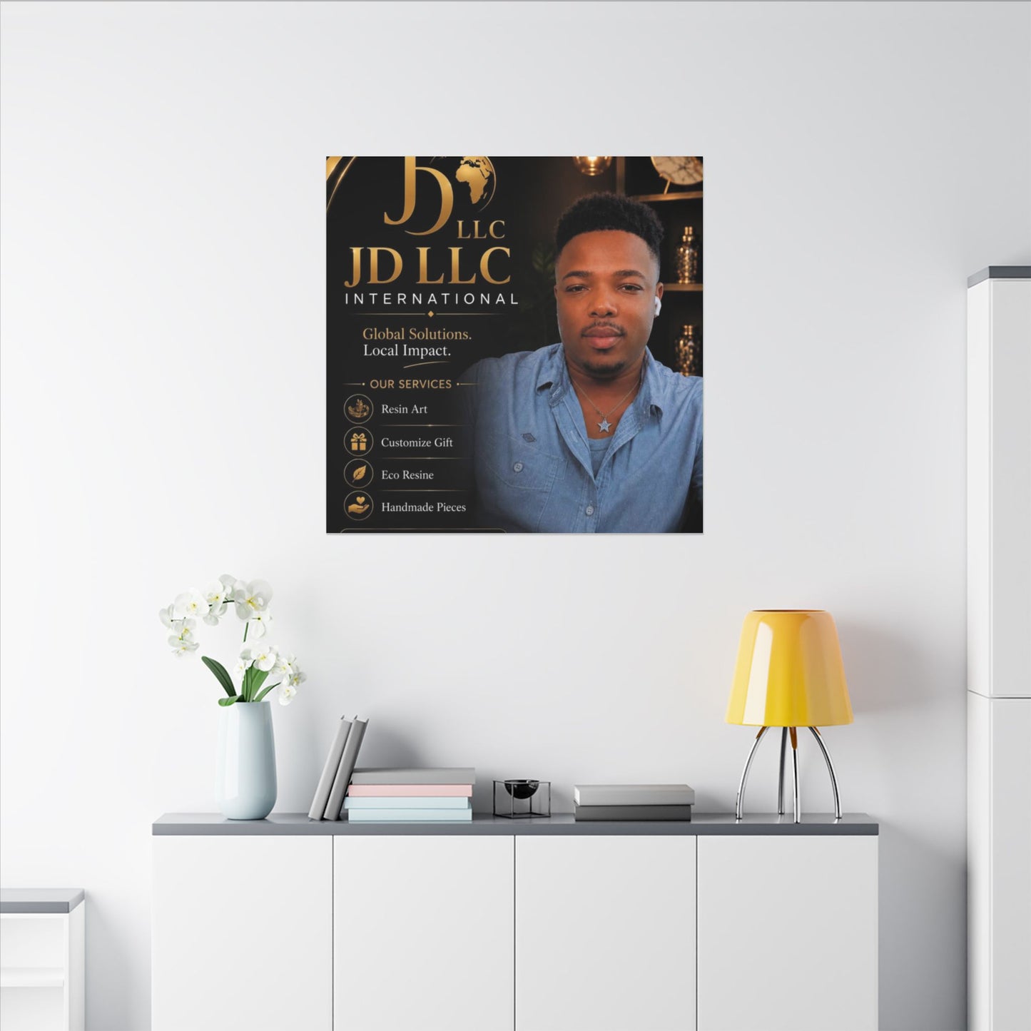 Matte Stretched Canvas - JD LLC International Business Portrait (Customizable)