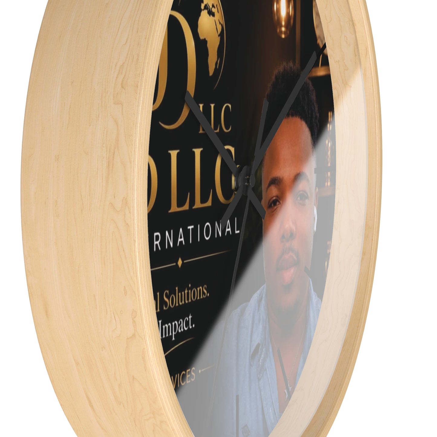 JD LLC International Branded Wall Clock — Personalized Business Logo Clock
