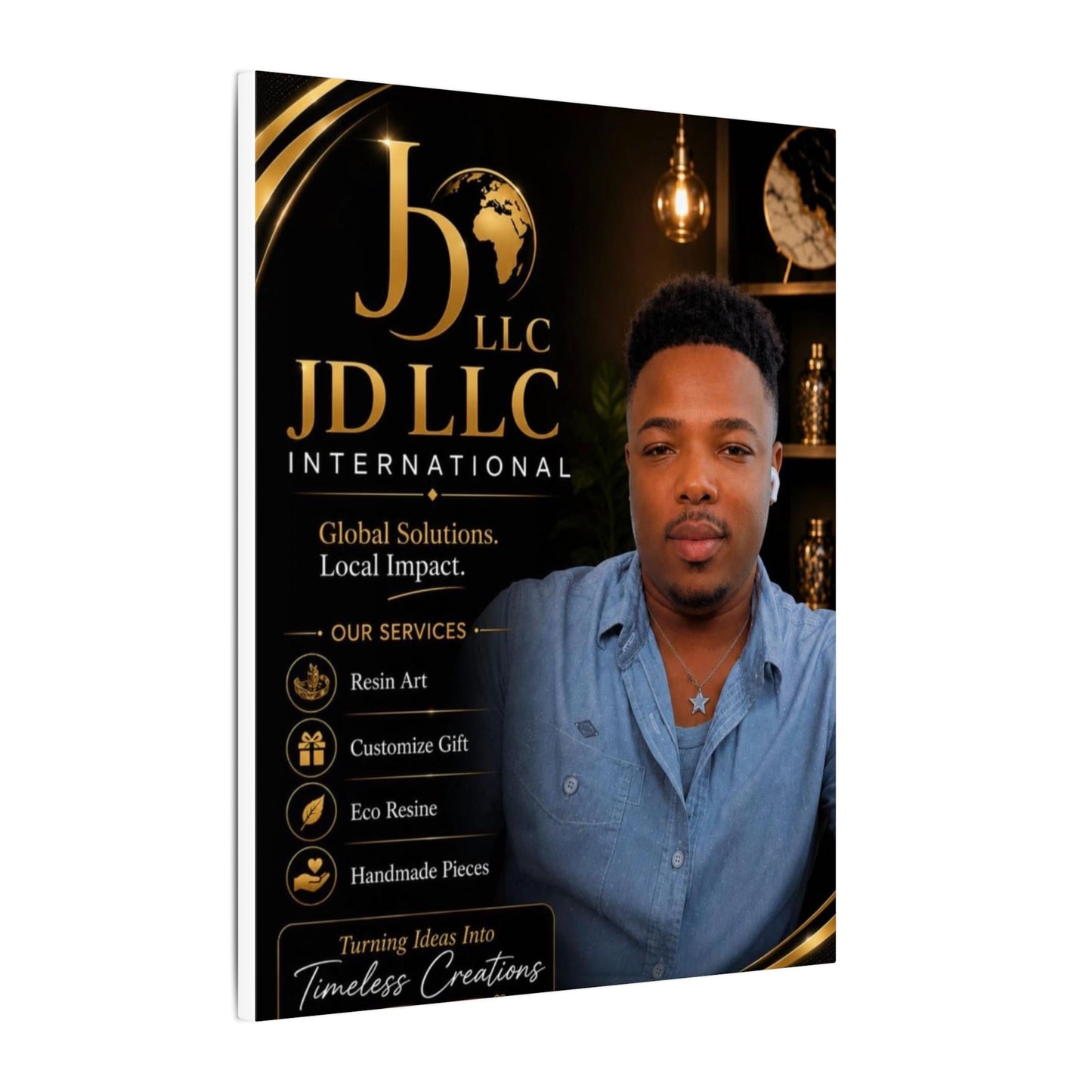Matte Stretched Canvas - JD LLC International Business Portrait (Customizable)