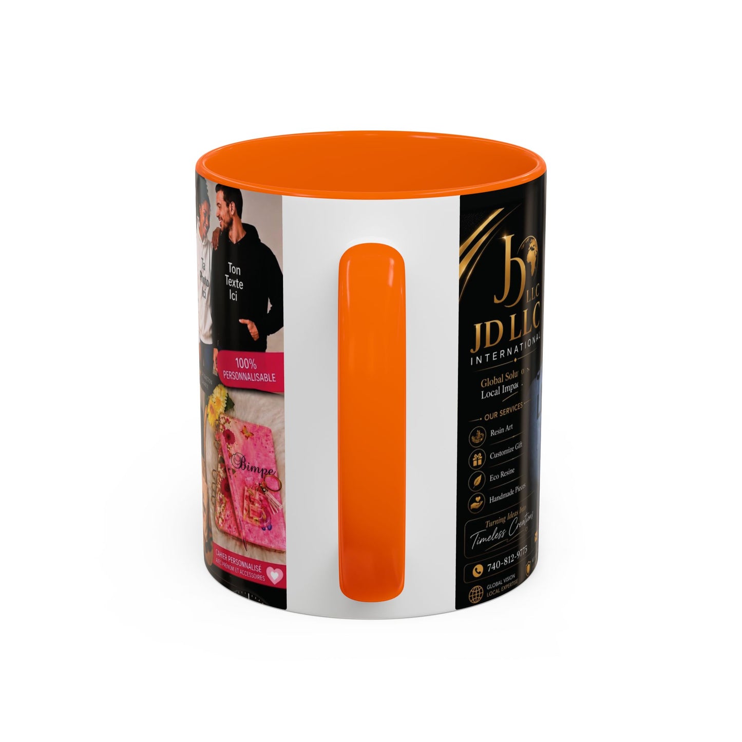Photo Logo Accent Coffee Mug — Custom Branded Promotional Mug