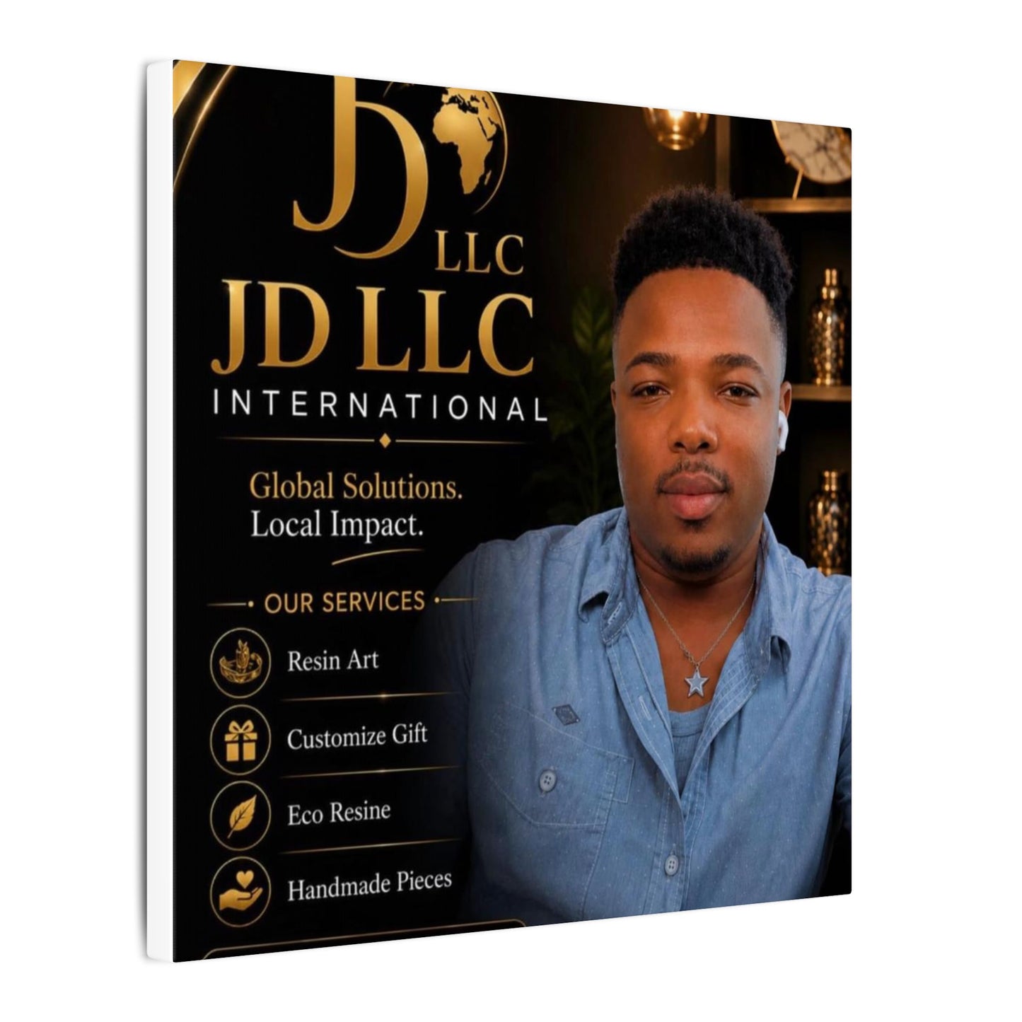 Matte Stretched Canvas - JD LLC International Business Portrait (Customizable)