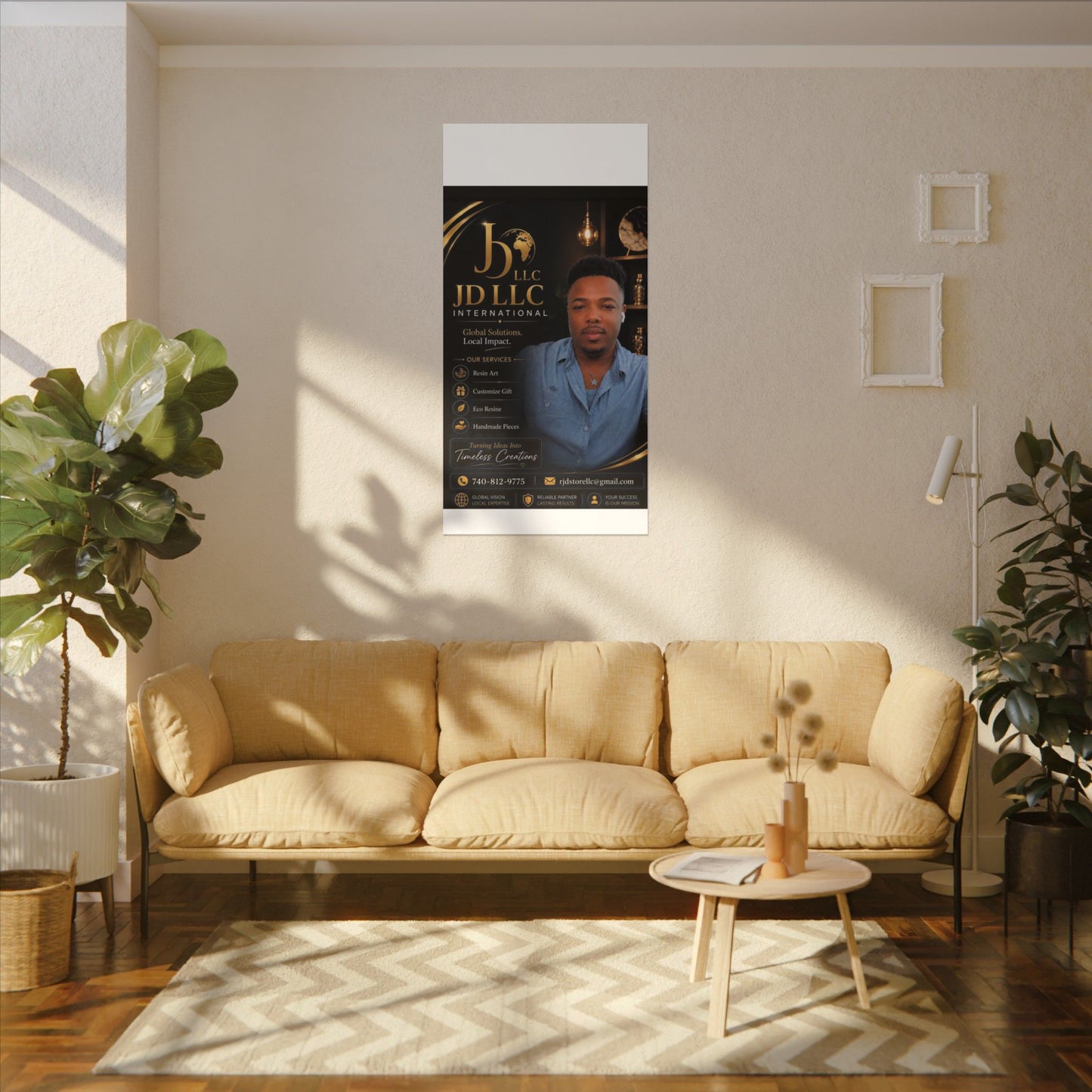 Matte Stretched Canvas - JD LLC International Business Portrait (Customizable)
