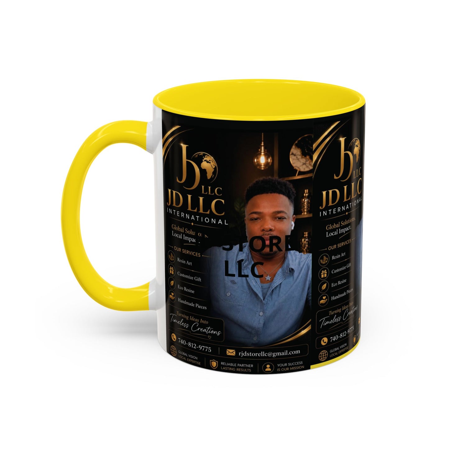 Photo Logo Accent Coffee Mug — Custom Branded Promotional Mug