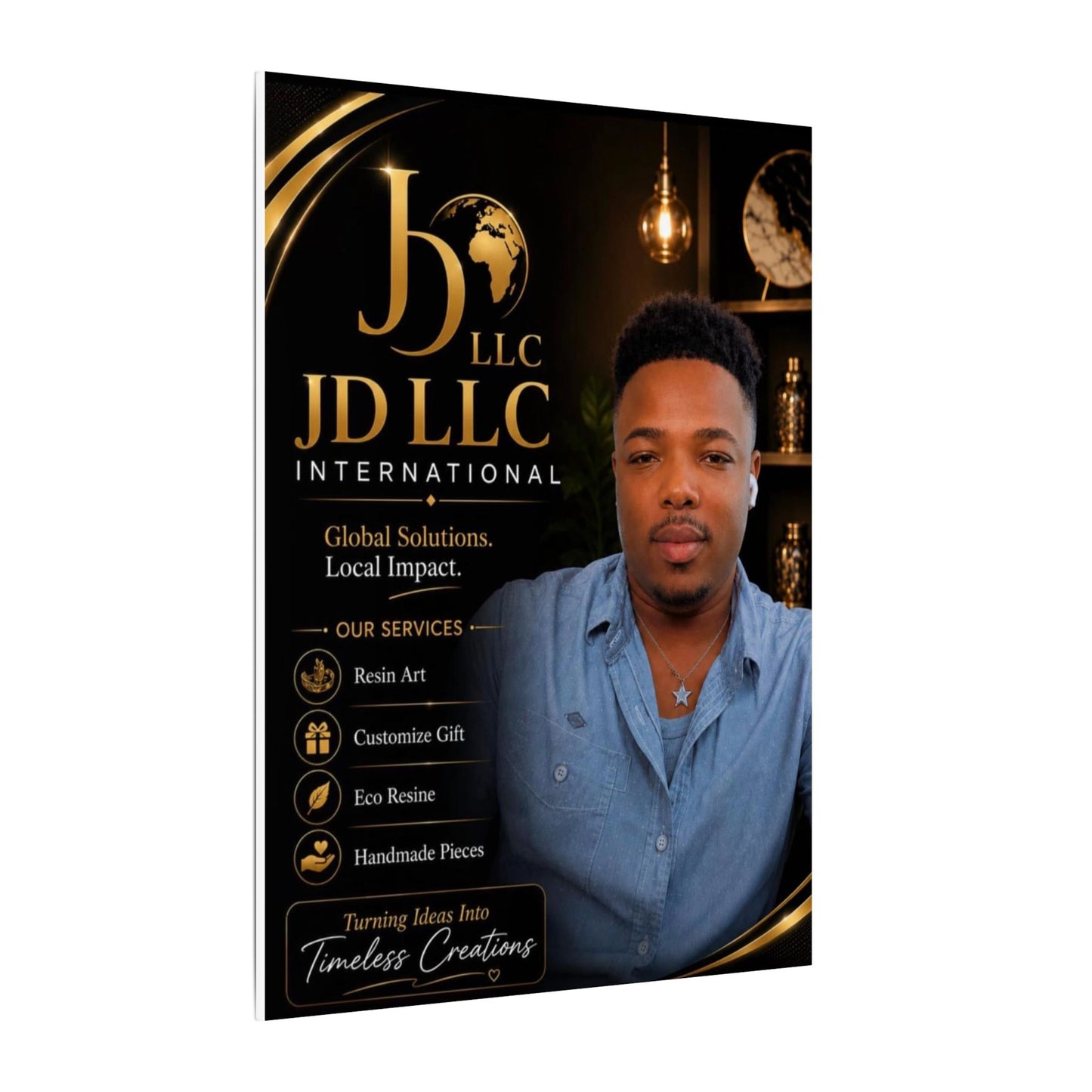 Matte Stretched Canvas - JD LLC International Business Portrait (Customizable)