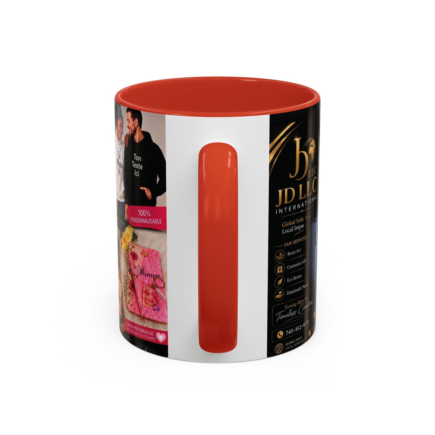 Photo Logo Accent Coffee Mug — Custom Branded Promotional Mug