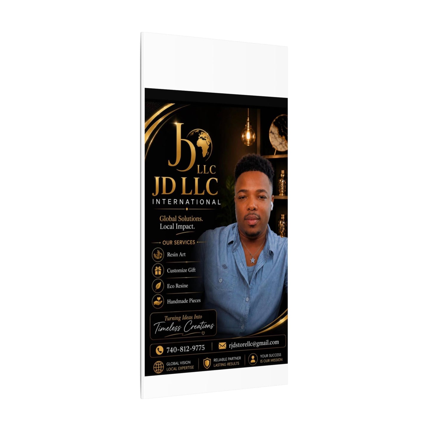 Matte Stretched Canvas - JD LLC International Business Portrait (Customizable)