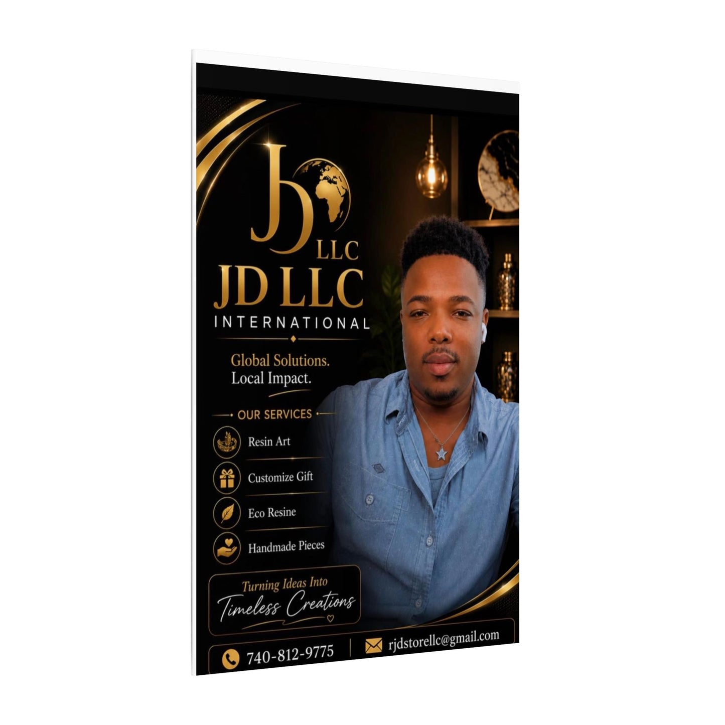 Matte Stretched Canvas - JD LLC International Business Portrait (Customizable)