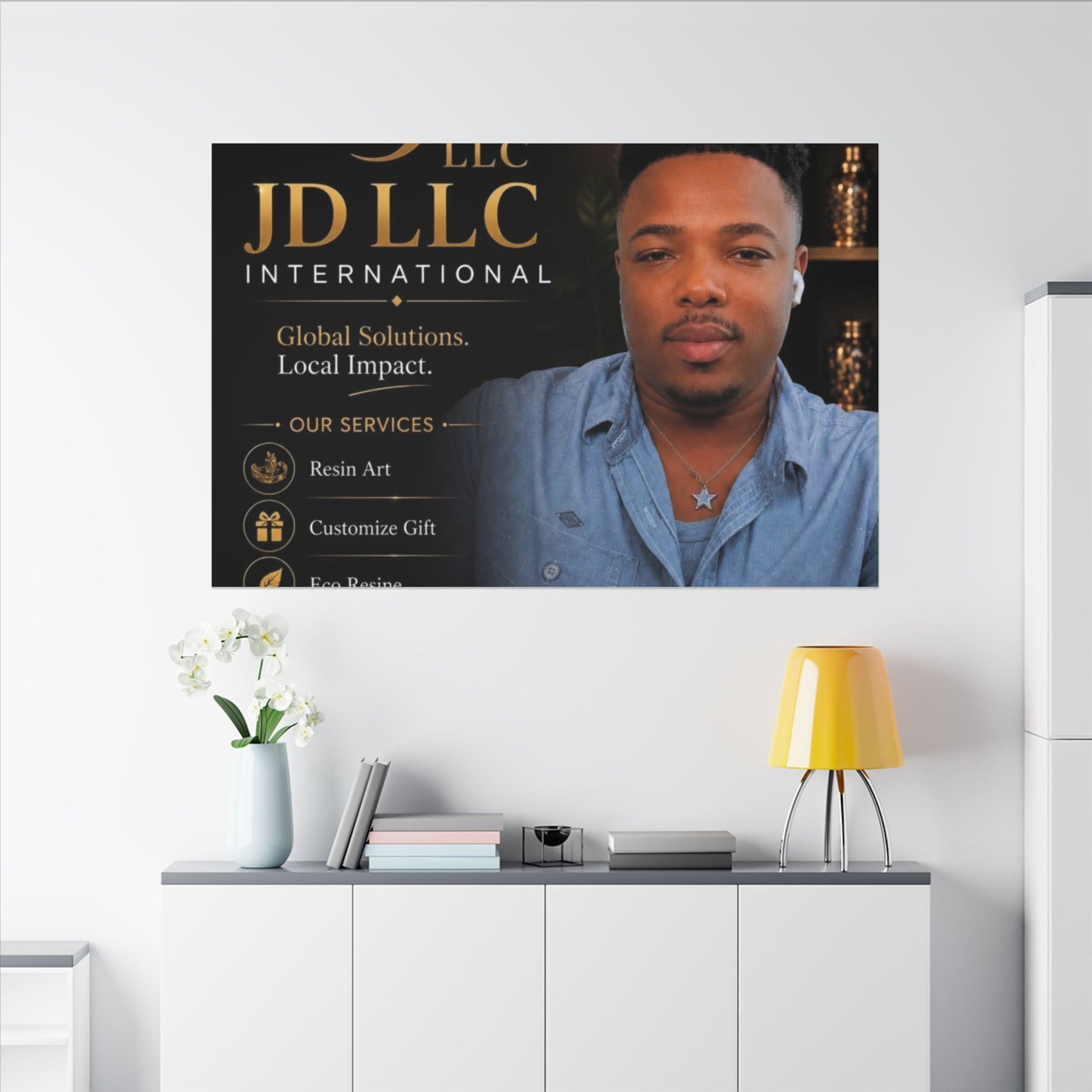 Matte Stretched Canvas - JD LLC International Business Portrait (Customizable)