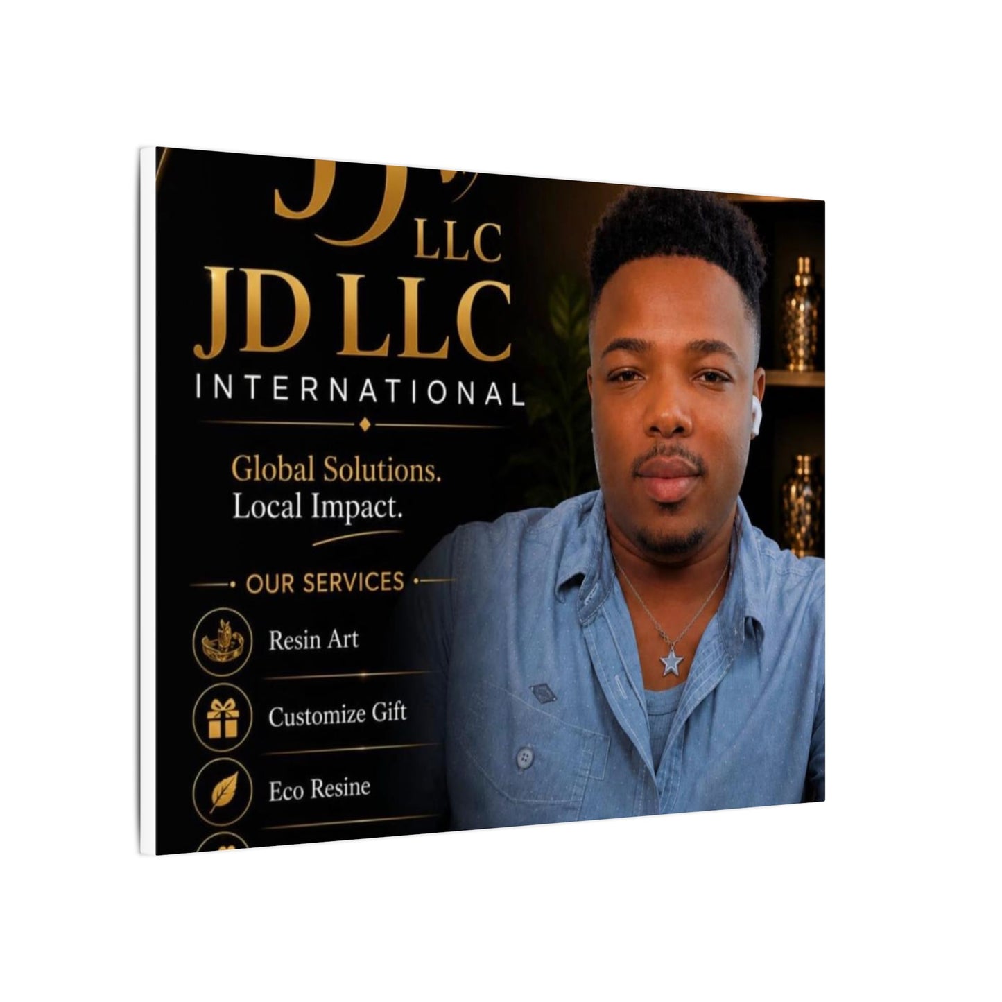 Matte Stretched Canvas - JD LLC International Business Portrait (Customizable)