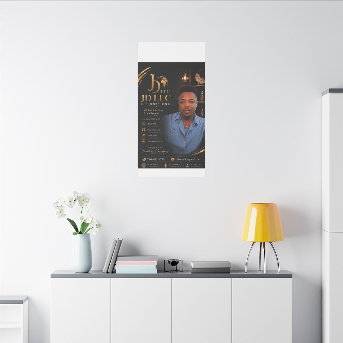 Matte Stretched Canvas - JD LLC International Business Portrait (Customizable)