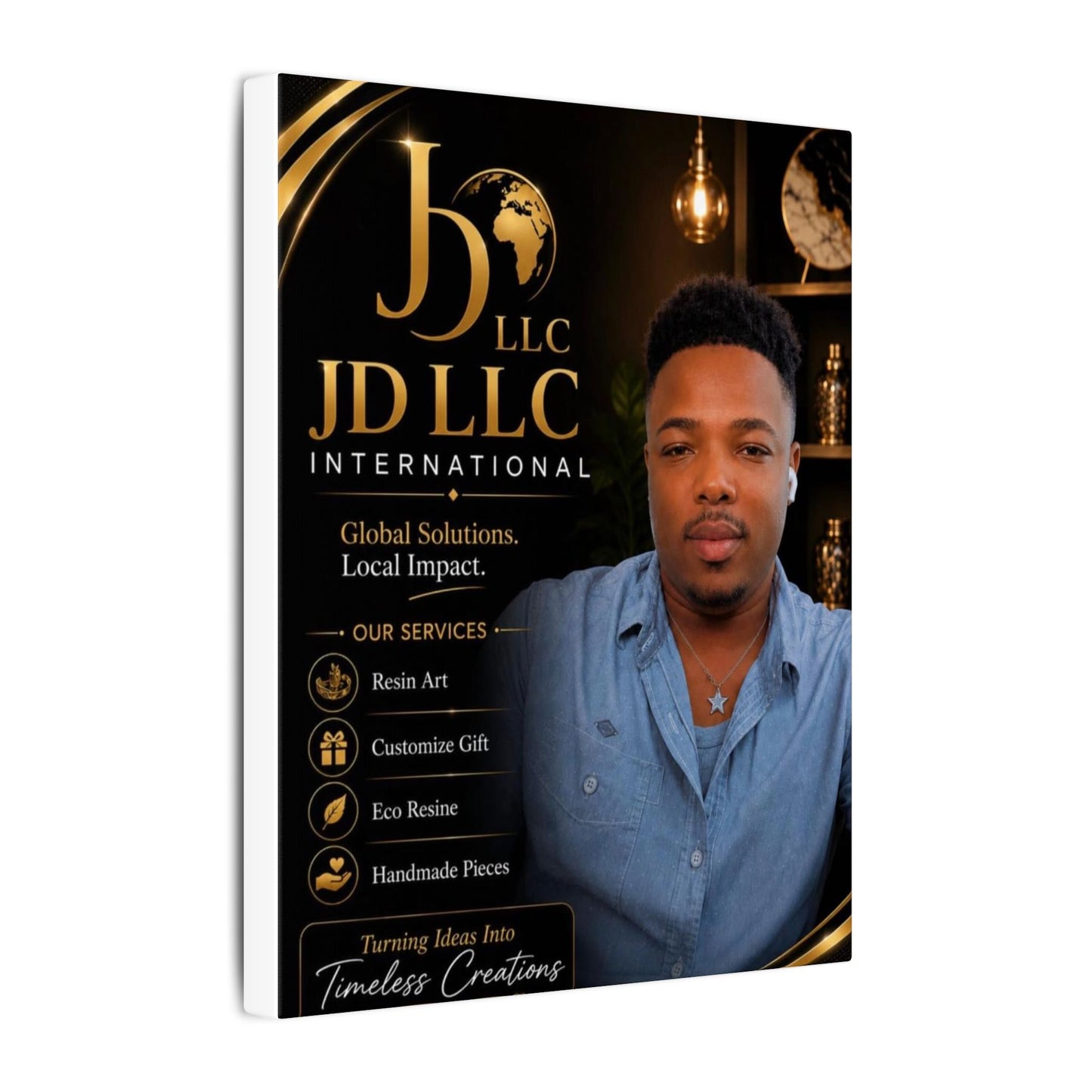 Matte Stretched Canvas - JD LLC International Business Portrait (Customizable)