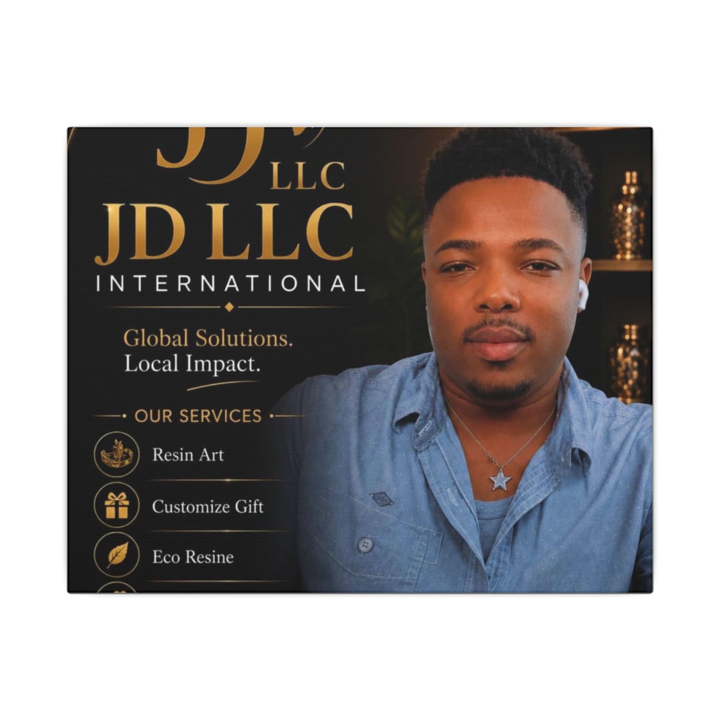 Matte Stretched Canvas - JD LLC International Business Portrait (Customizable)