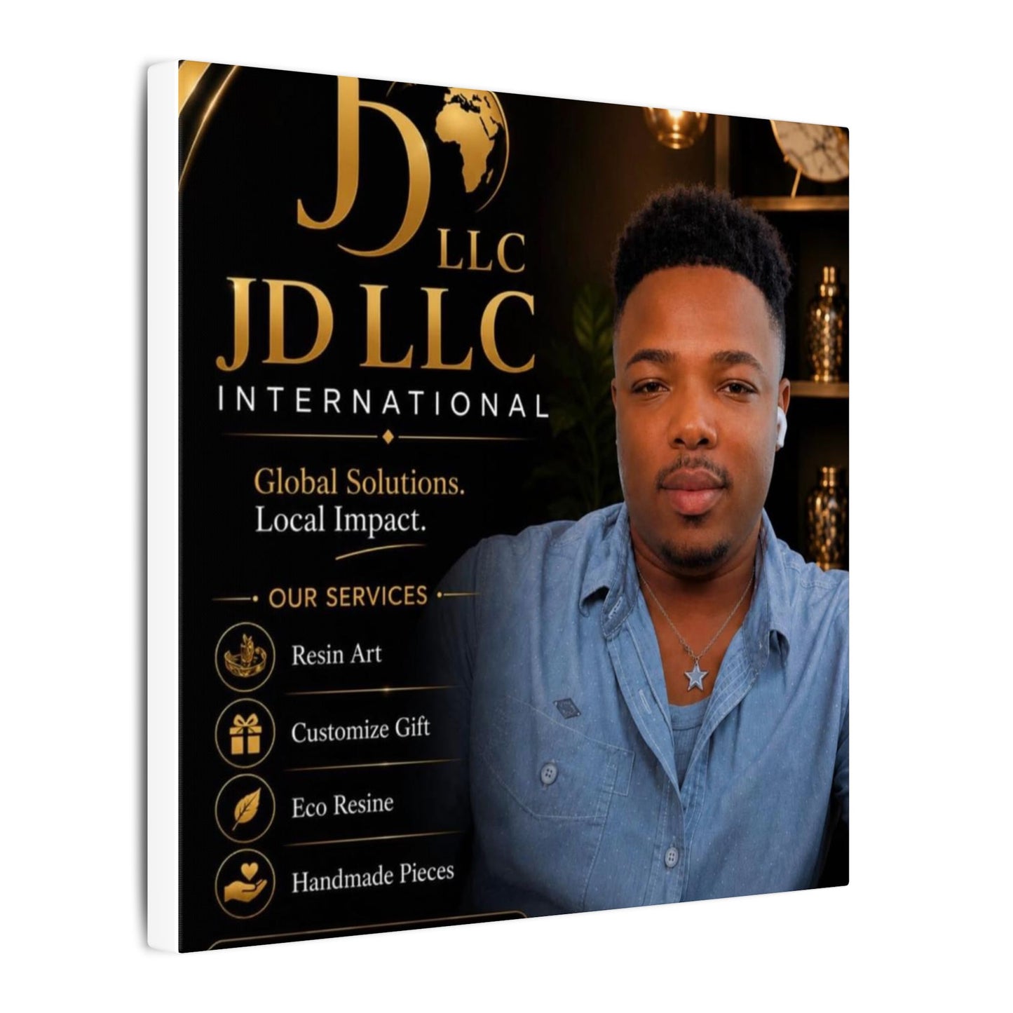 Matte Stretched Canvas - JD LLC International Business Portrait (Customizable)