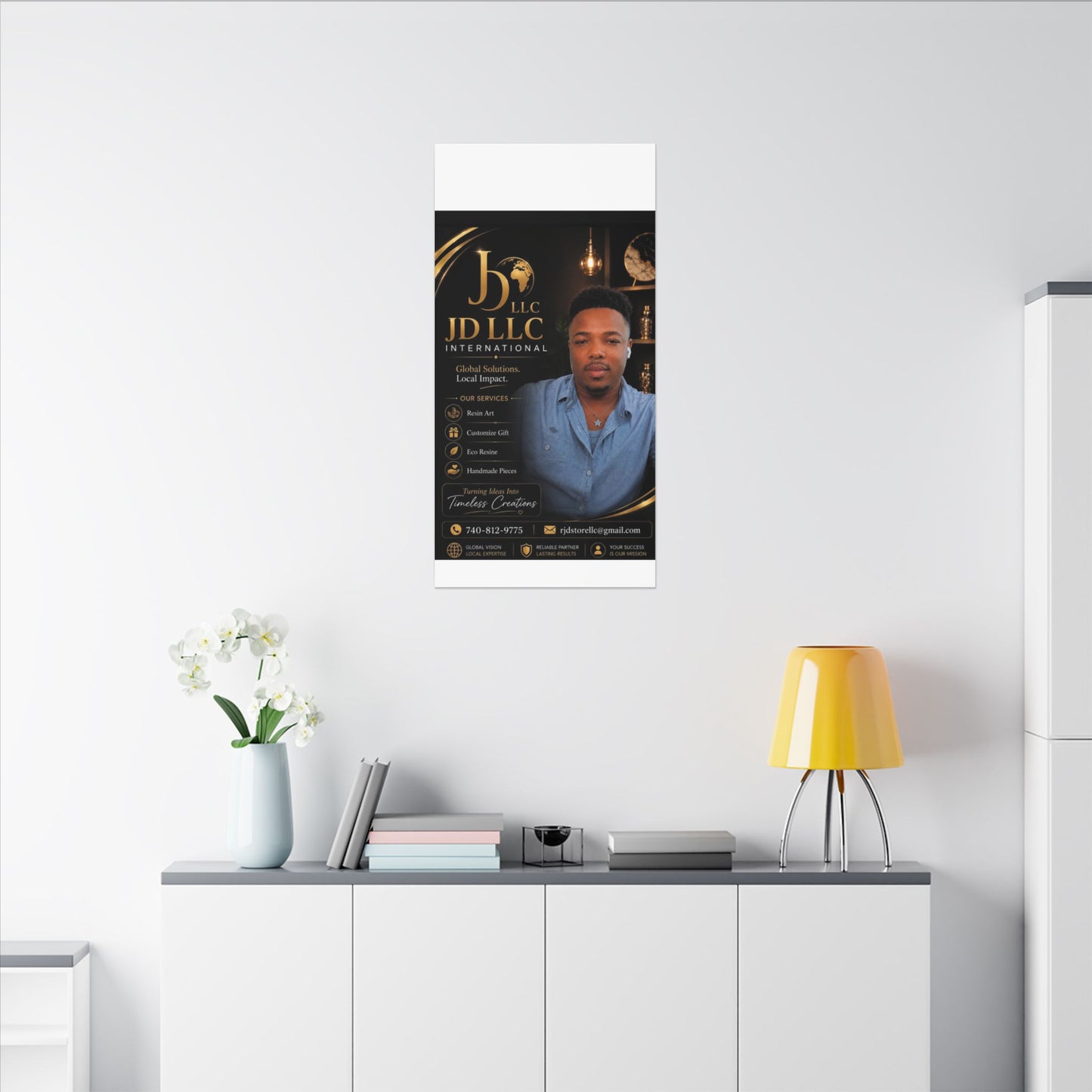 Matte Stretched Canvas - JD LLC International Business Portrait (Customizable)