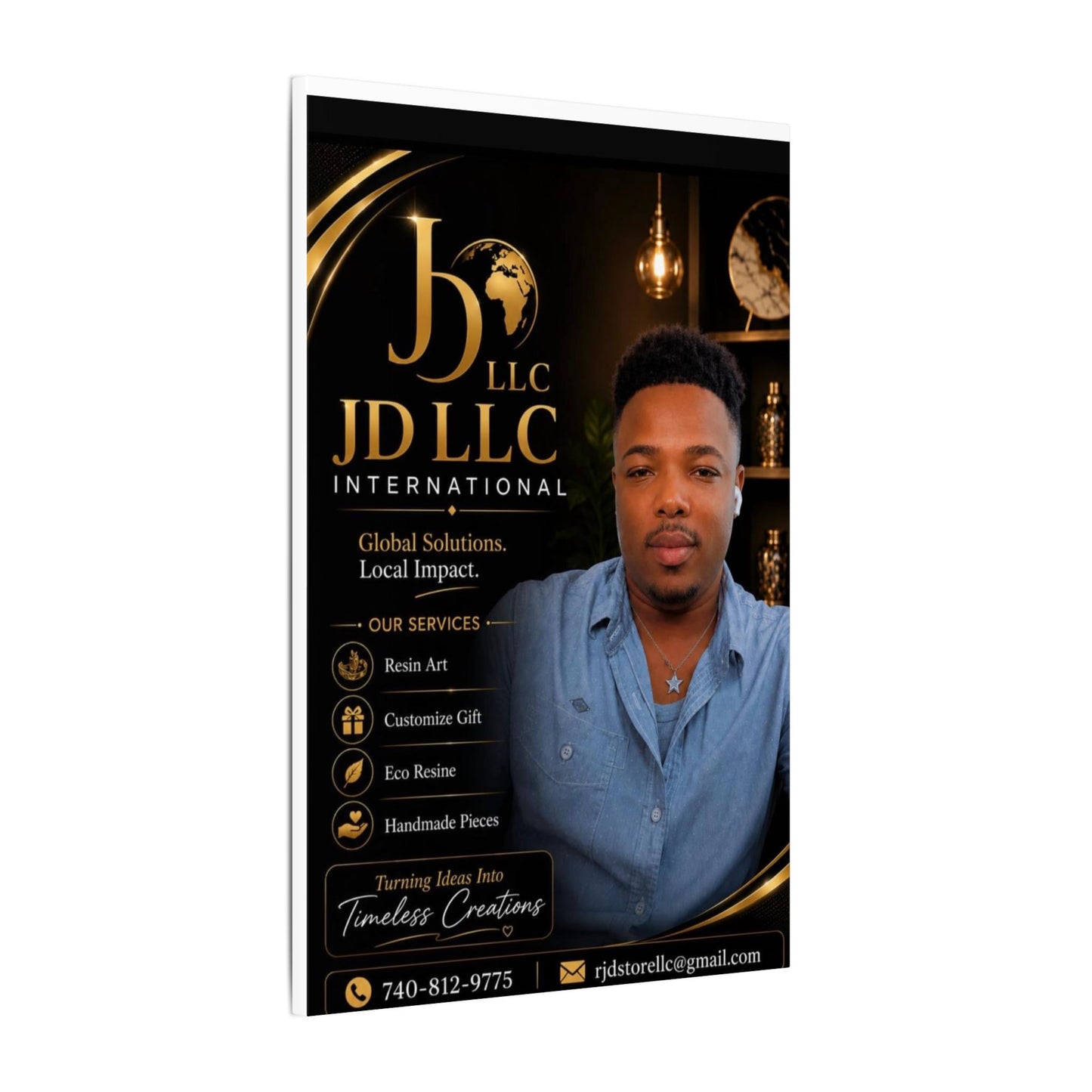 Matte Stretched Canvas - JD LLC International Business Portrait (Customizable)