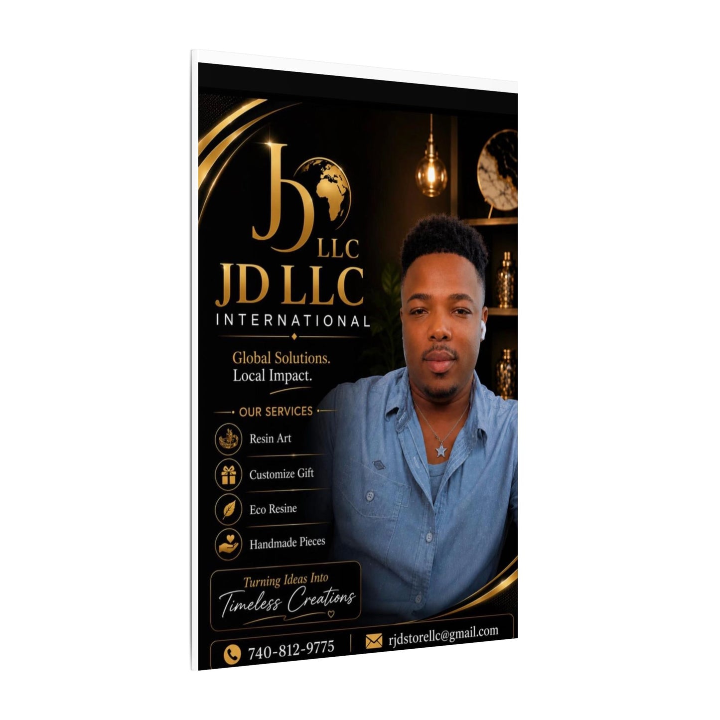 Matte Stretched Canvas - JD LLC International Business Portrait (Customizable)