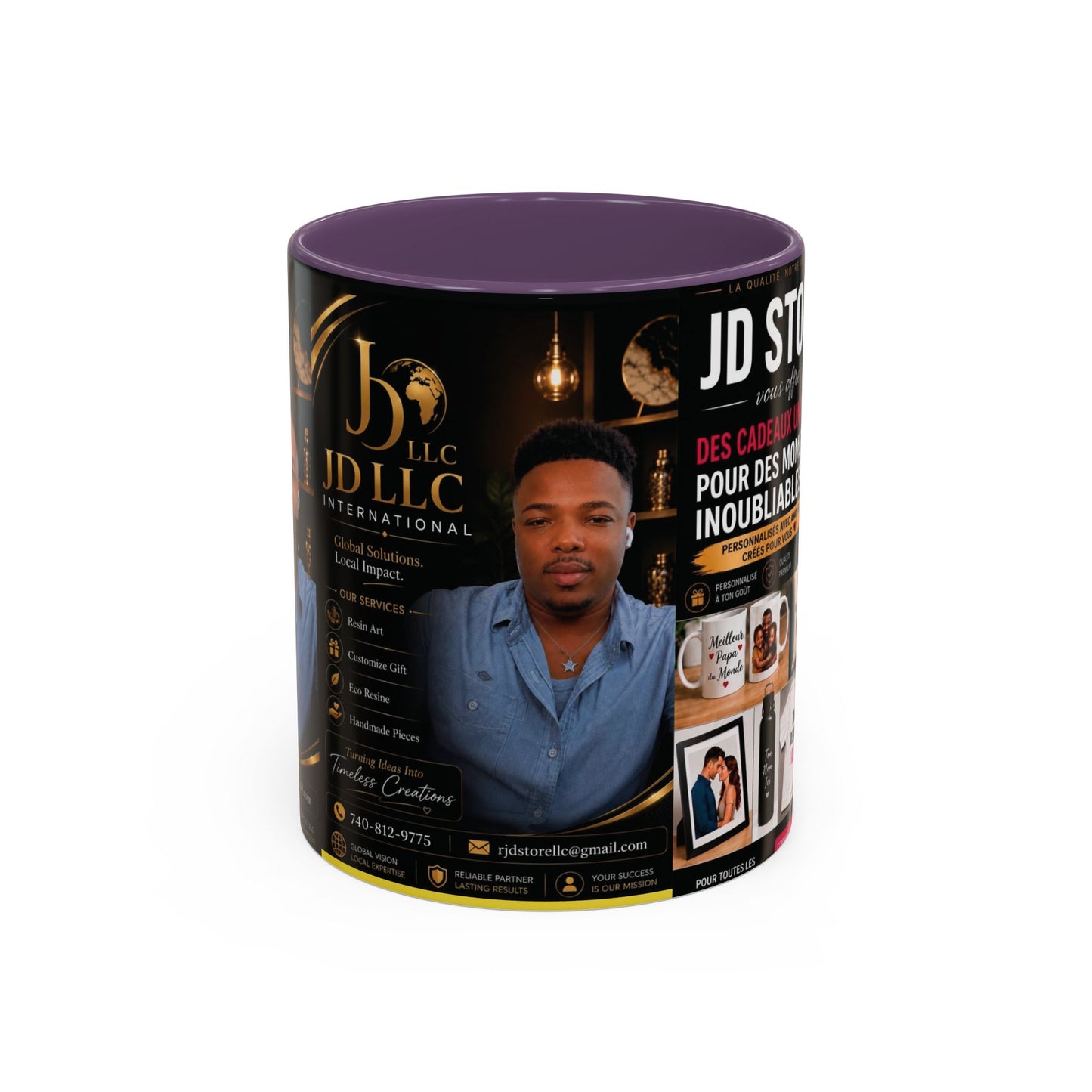 Photo Logo Accent Coffee Mug — Custom Branded Promotional Mug